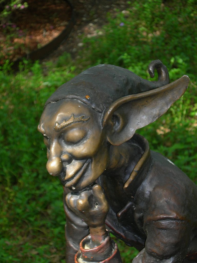 elf statues garden